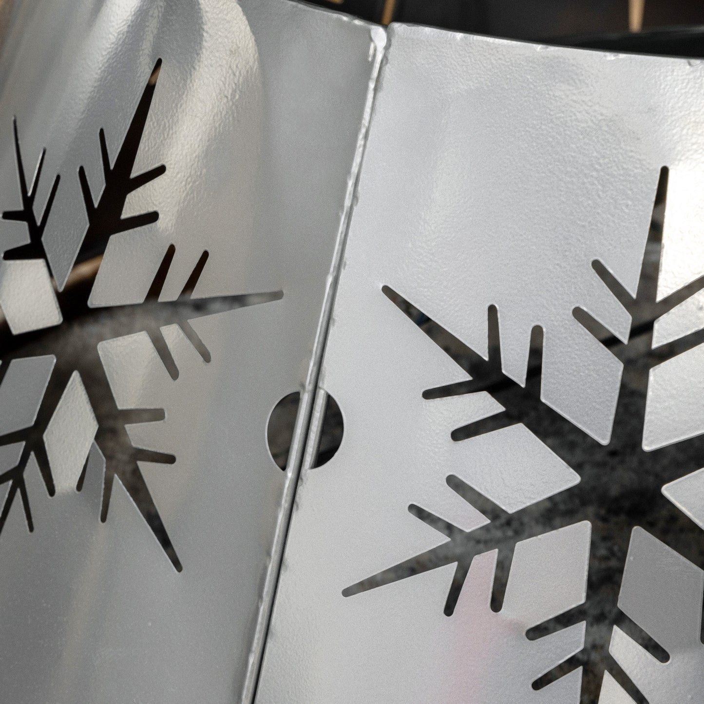 Christmas Tree Collar Base Cover 66cm with Hollow Snowflake Patterns, Decoration for Party, Holiday, Home, Silver