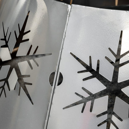 Christmas Tree Collar Base Cover 66cm with Hollow Snowflake Patterns, Decoration for Party, Holiday, Home, Silver