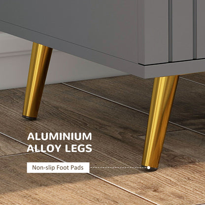 Bedroom Chest of Drawers, Modern 3-Drawer Dresser, Storage Drawer Unit with Aluminium Legs, Dark Grey