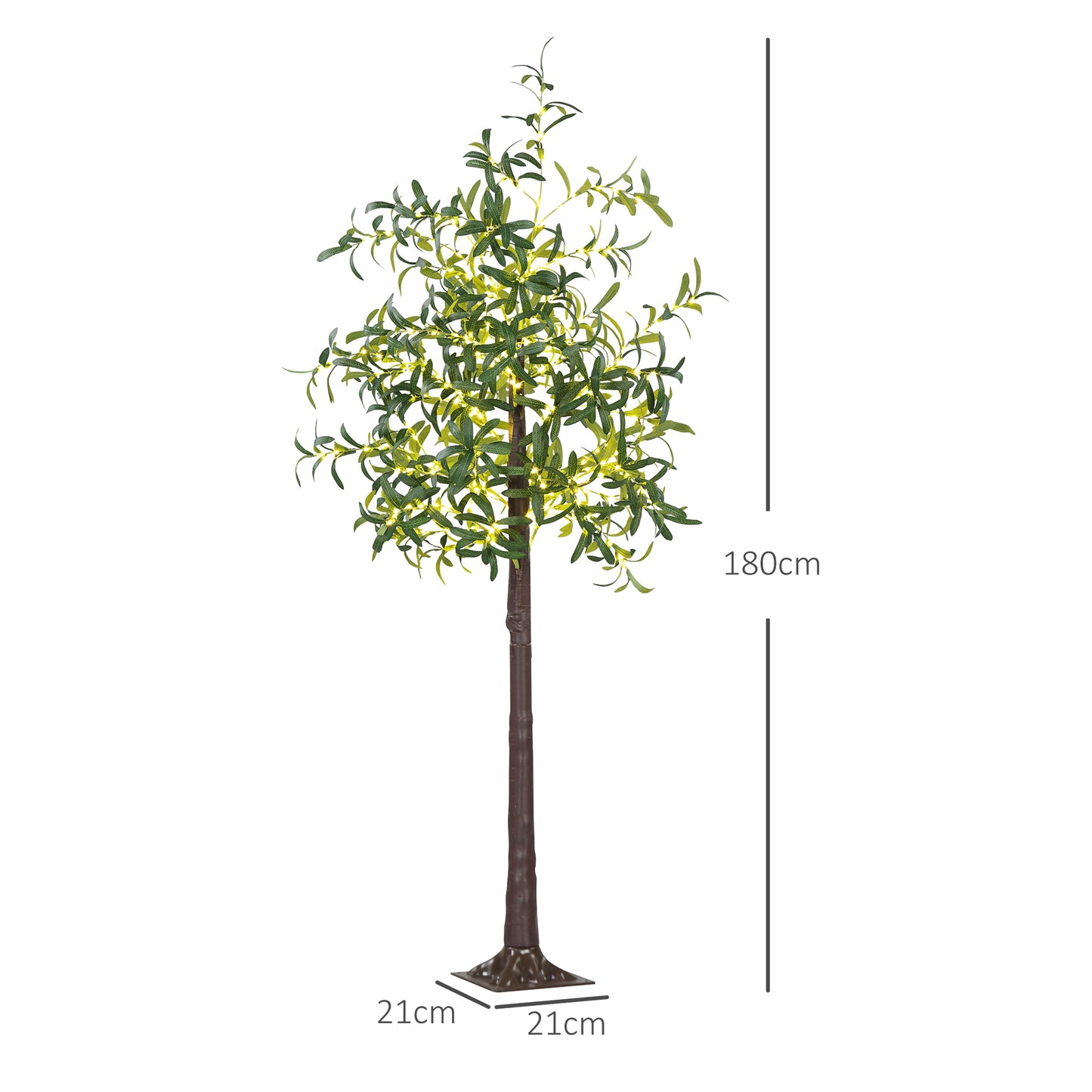 6ft Olive Tree Light with 300 Warm White LED Lights, Artificial Tree for Indoor, Party, Wedding, Christmas, Home Decoration, Green