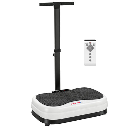 SPORTNOW Vibration Plate Exercise Machine, Quiet Vibrating Plate for Weight Loss and Lymphatic Drainage with Adjustable & Removable Handle, Remote Control, Auto or Manual Speeds