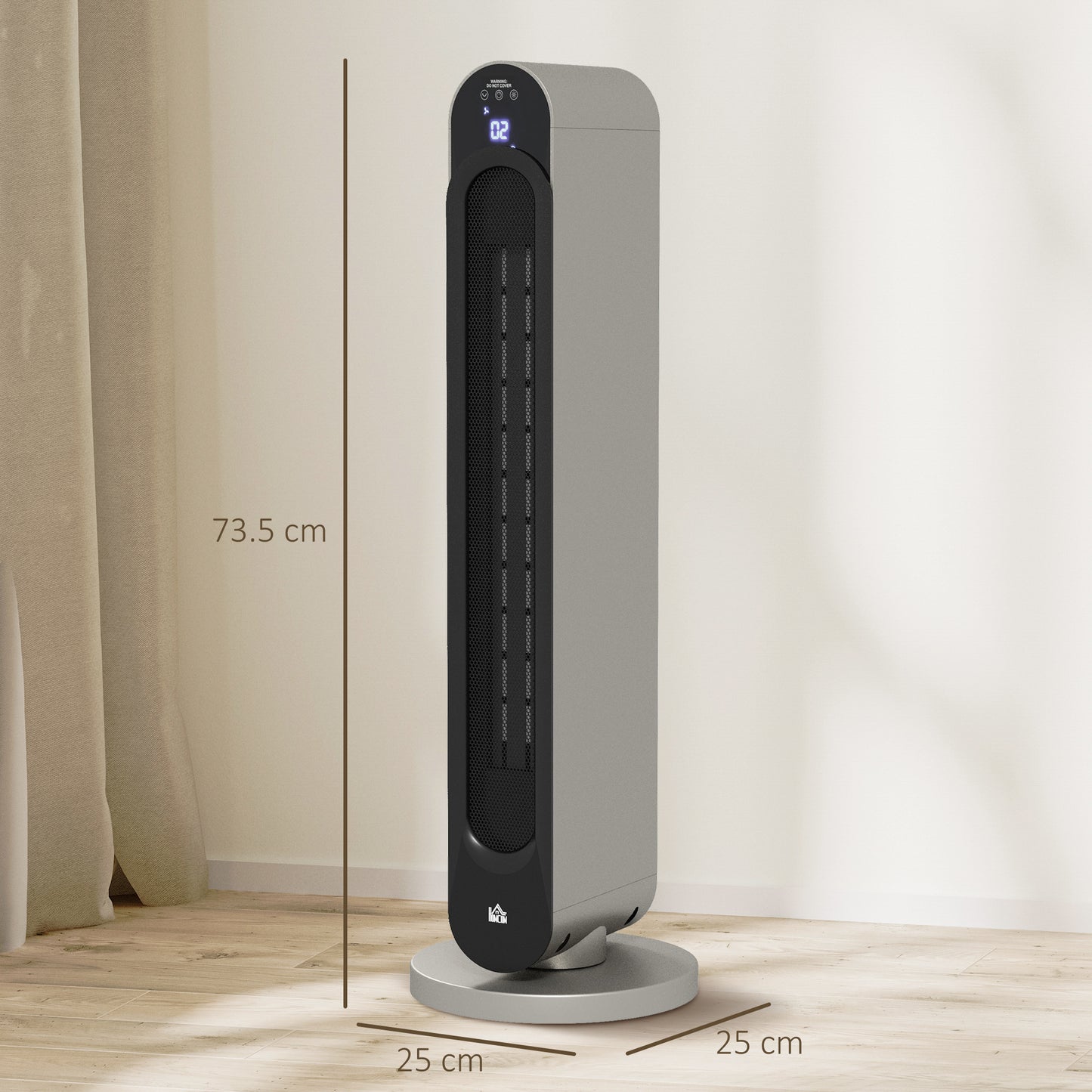 Electric Heater, 2200W Energy Efficient Ceramic Heater with Remote, 3 Modes, Timer, 45° Oscillation, Space Heater for Home, Silver