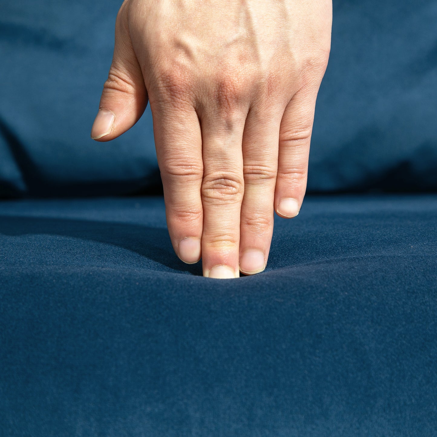 Click Clack Sofa Bed, Convertible 2 Seater Sofa Couch with 2 Cushions, for Living Room, Bedroom, Navy Blue