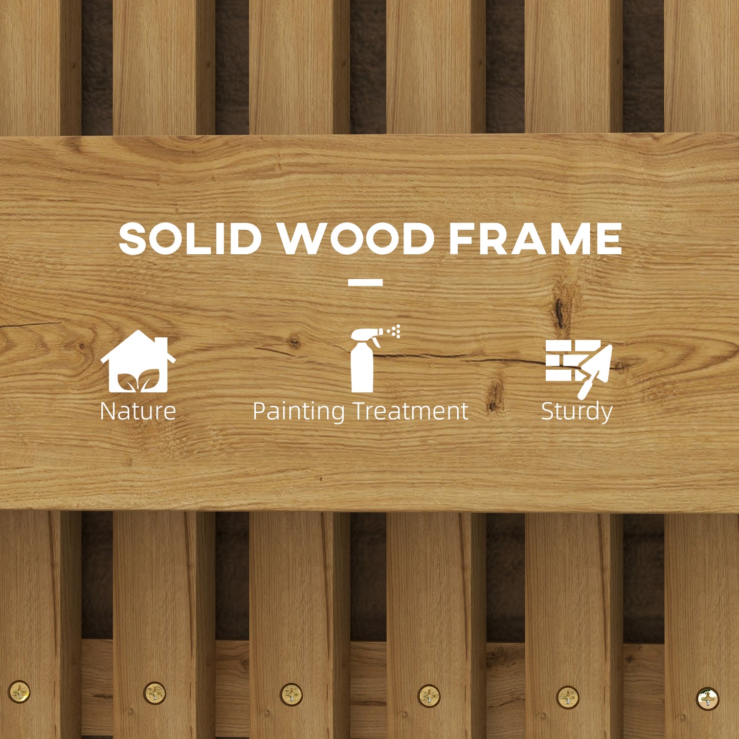 Set of 2 Wall-mounted Wooden Garden Planters W/ Trellis, Drainage Holes And Movable Planter Boxes, Wall Raised Garden Bed for Patio, Carbonised