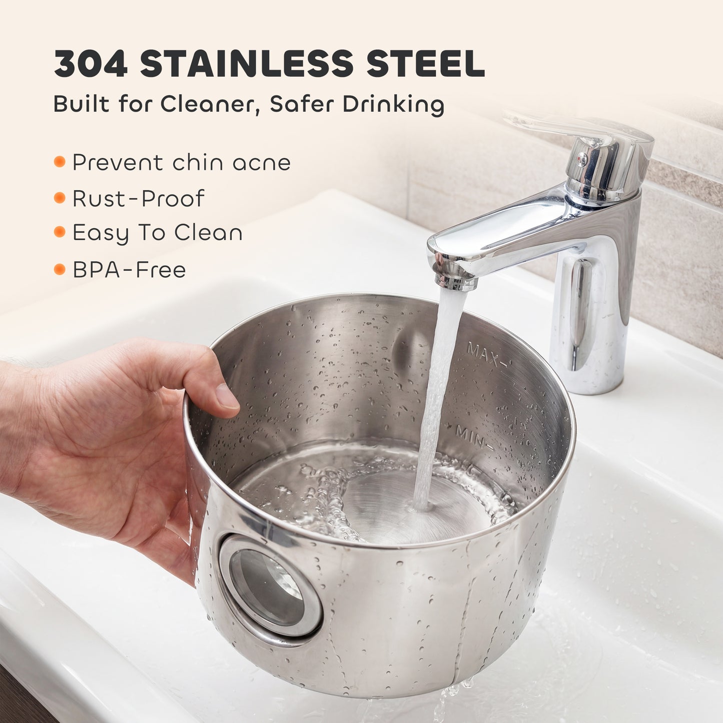 Cordless Cat Water Fountain | 4L | 304 Stainless Steel | Motion Sensor | 30-Day Battery | Silver