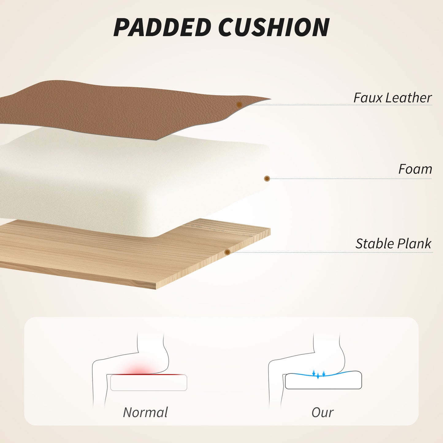 155° Reclining Faux Leather Swivel Office Chair - Brown