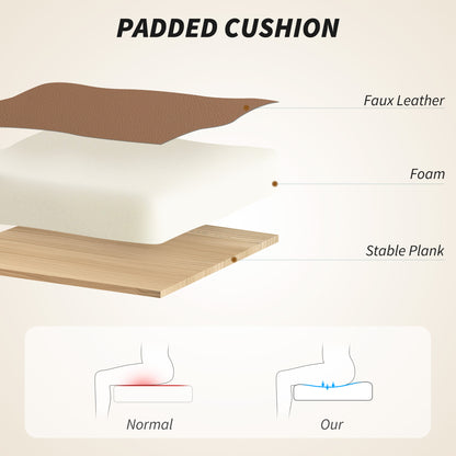 155° Reclining Faux Leather Swivel Office Chair - Brown