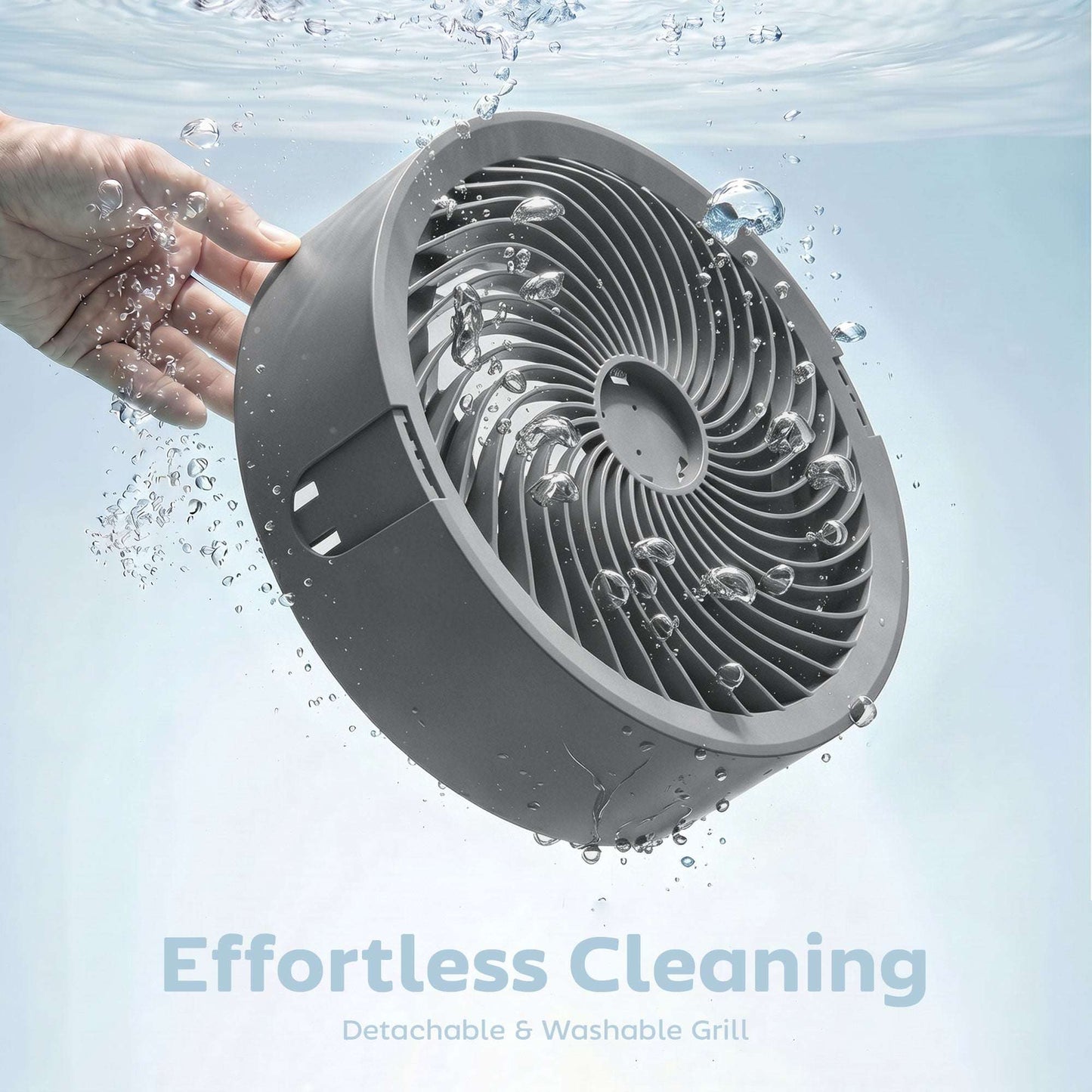 Pedestal Standing Fan | 20dB Sleep Mode | 8 Speeds | 9.5m³/min Airflow | 3D Oscillation | Aromatherapy Pad | Blue Mood Light | Detachable Grill | 5m Remote | 12H Timer | 50W | 110cm | Grey