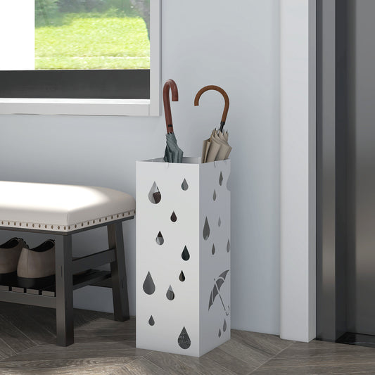 Six-Umbrella Steel Holder Rack Organiser Unit Stand - White