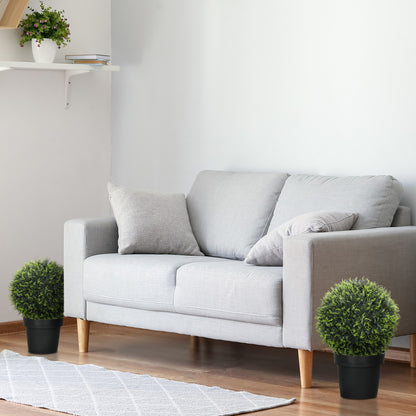 Set of 2 Artificial Plant Topiary Balls, UV-protected Fake Decorative Plants, Faux Plants for Home Indoor Outdoor Decor, 45cm, Green