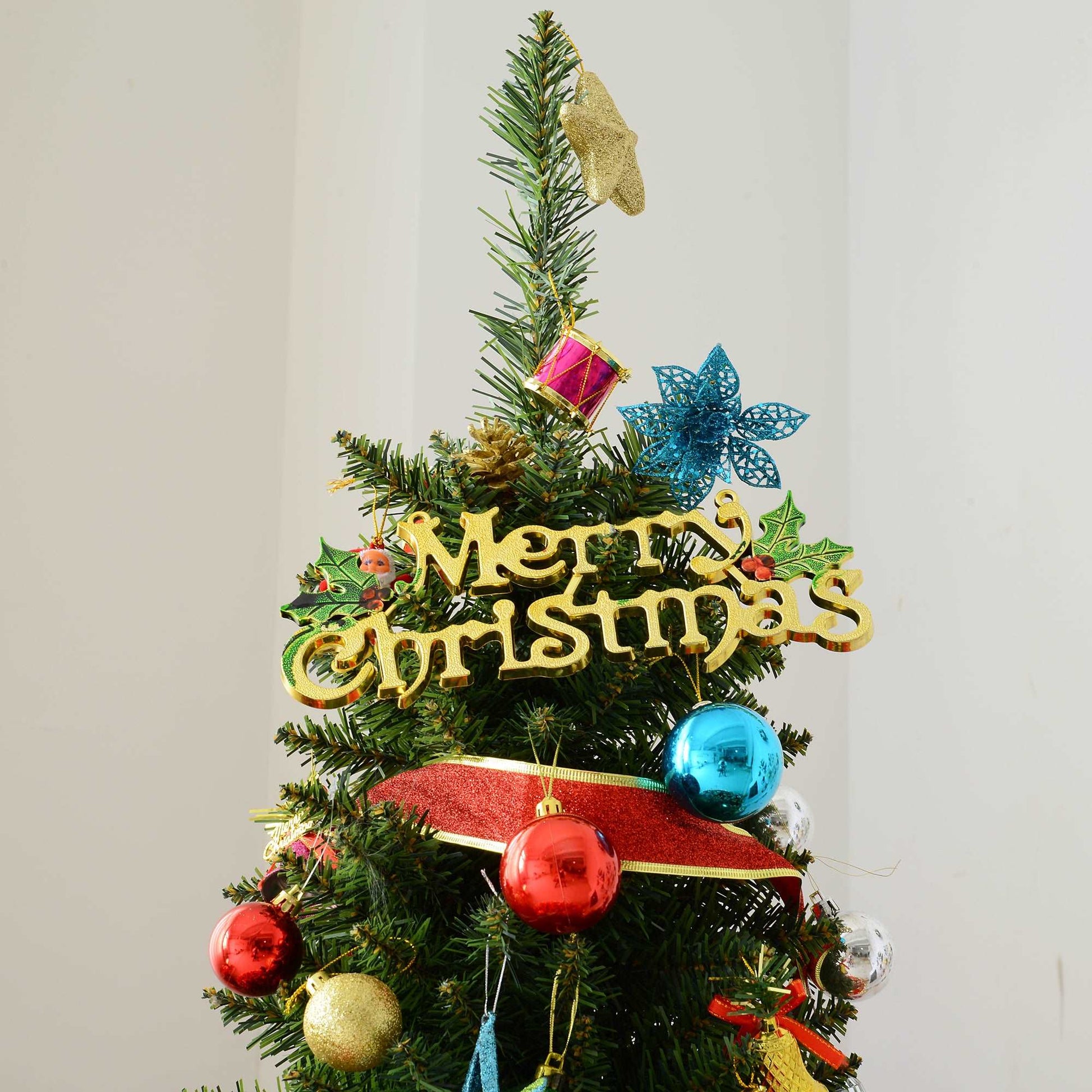1.5m Artificial Christmas Pine Tree With Plastic Stand-Green