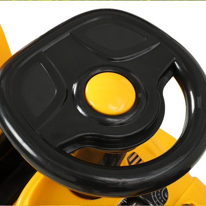 AIYAPLAY Kids Ride-On Digger | Foot-Powered Excavator | Detachable Digging Arm & Bucket | Horn & Helmet | Yellow & Black | Ages 1–4