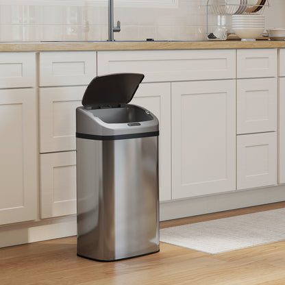 48L Stainless Steel Sensor Bin - Silver-Tone