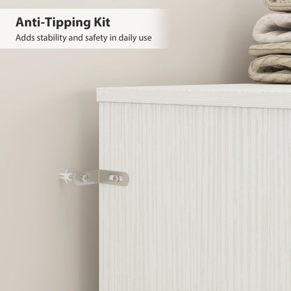 King Size Headboard with Storage | 4 Open Compartments | Freestanding | Scratch-Resistant Melamine | Anti-Tip Kit | White | 160cm