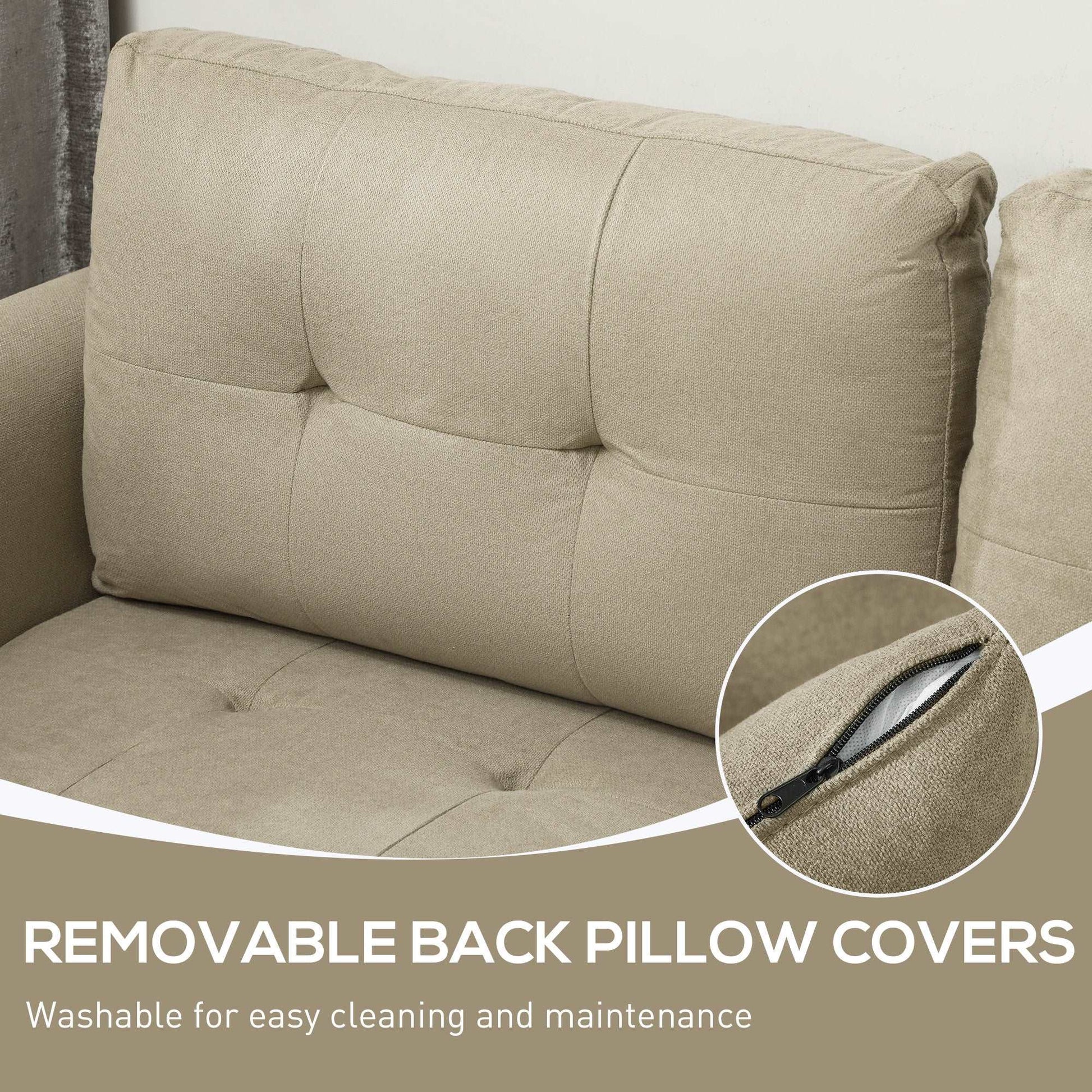'L' Shape Modular Storage Sofa Couch Settee - Light Brown / Dark Grey