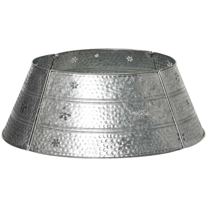 66cm Christmas Tree Base Cover, Christmas Tree Collar With Hollow Snowflake Pattern for Holiday, Party, Silver