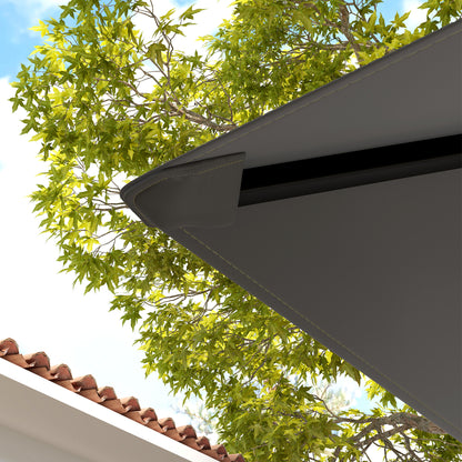 Outsunny 3 x 3(m) Gazebo Canopy Replacement Cover, Garden Gazebo Roof Replacement with Drain Holes, Water Resistant PVC Coating, 370g/㎡, UPF30+, TOP COVER ONLY, Grey