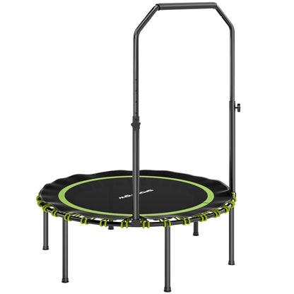 SPORTNOW 40" Foldable Fitness Trampoline Rebounder with Handle, Orange / Green / Pink