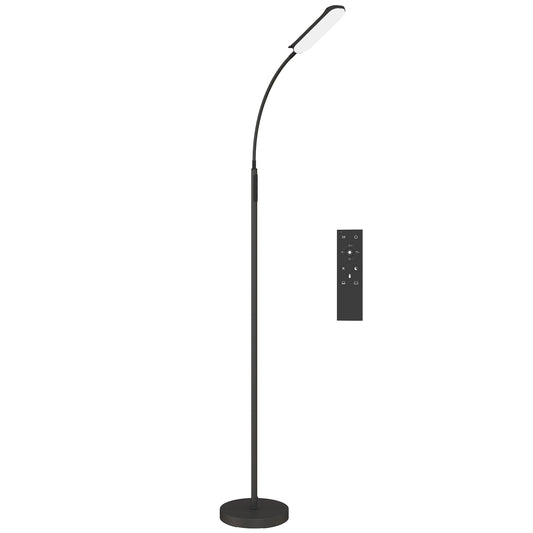 LED Floor Lamp, Standing Lamp with Remote & Touch Control, Dimmable Colours Temperature & Brightness, 360° Adjustable Gooseneck, 1 Hour Timer