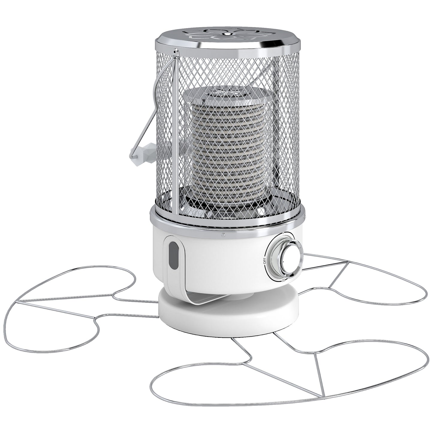 2000W Electric Patio Heater with 10-20㎡ Coverage, Separation Coil, Freestanding Outdoor Infrared Heater with Tip-Over Protection, Handle for Indoor and Outdoor Use, White