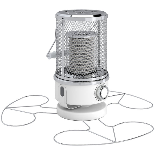 2000W Electric Patio Heater with 10-20㎡ Coverage, Separation Coil, Freestanding Outdoor Infrared Heater with Tip-Over Protection, Handle for Indoor and Outdoor Use, White