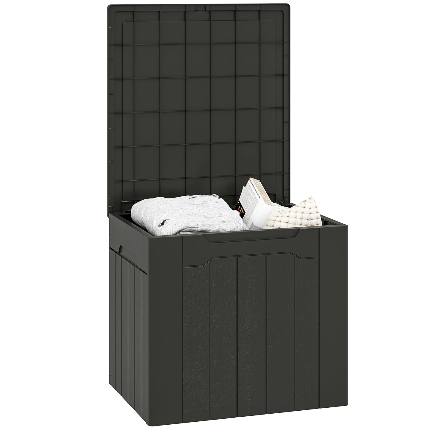 107 L Plastic Storage Chest with Lid - Charcoal Grey