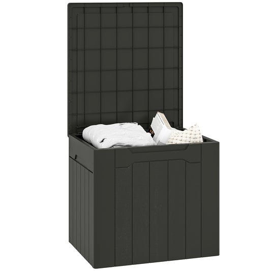 107 L Plastic Storage Chest with Lid - Charcoal Grey