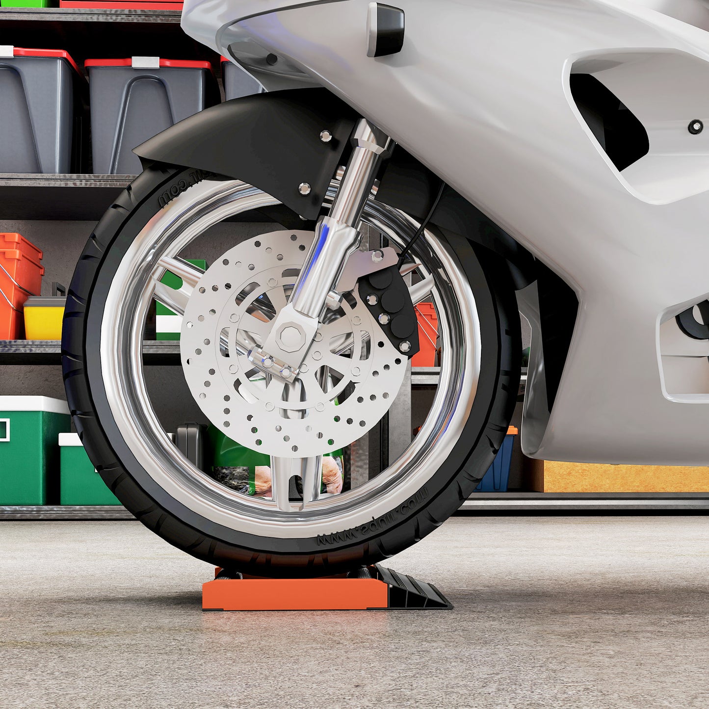 Motorcycle Wheel Cleaning Roller Stand with Aluminium Alloy Frame and Rollers, Maintenance Stand for Tyre Cleaning and Chain Lubrication, Fit Tyre Width < 180mm, Bikes < 500lb