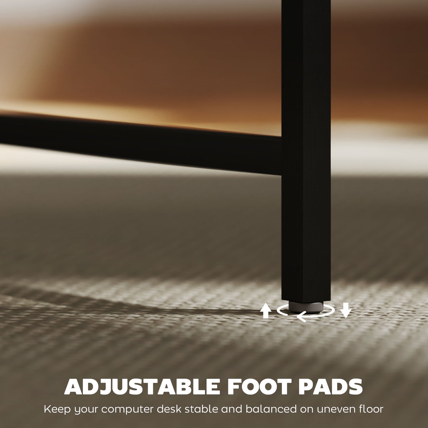 Computer Desk W/ LED Lights and Power Outlets, Gaming Desk W/ Monitor Stand, Computer Table with Remote for Home Office Study, Rustic Brown