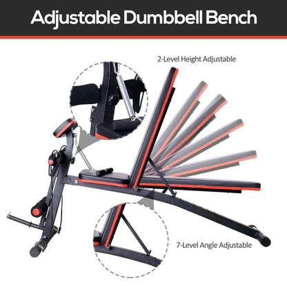 Adjustable Reclined Dumbbell Bench Weight Lifting Set Folding Sit Up Ab Bench Home Training Gym Multiuse Workout Exercise Fitness