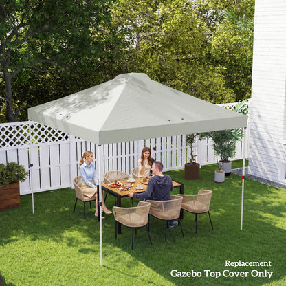 3x3m Gazebo Roof Replacement Canopy | UV50+ Waterproof | 210D Silver-Coated Oxford Fabric | Double Vented | 8 Drainage Holes | Hook & Loop | Fits 3x3m Straight-Leg Frames | White