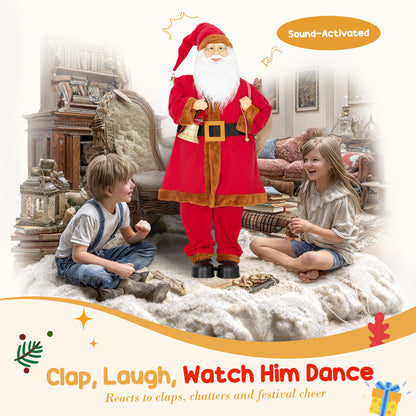 Singing and Dancing Santa Claus with Bell and Sack