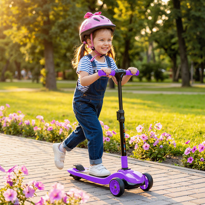 AIYAPLAY Three-Wheel Foldable Electric Scooter for Kids Aged 6-10 Years, Purple / Yellow / Pink / Blue
