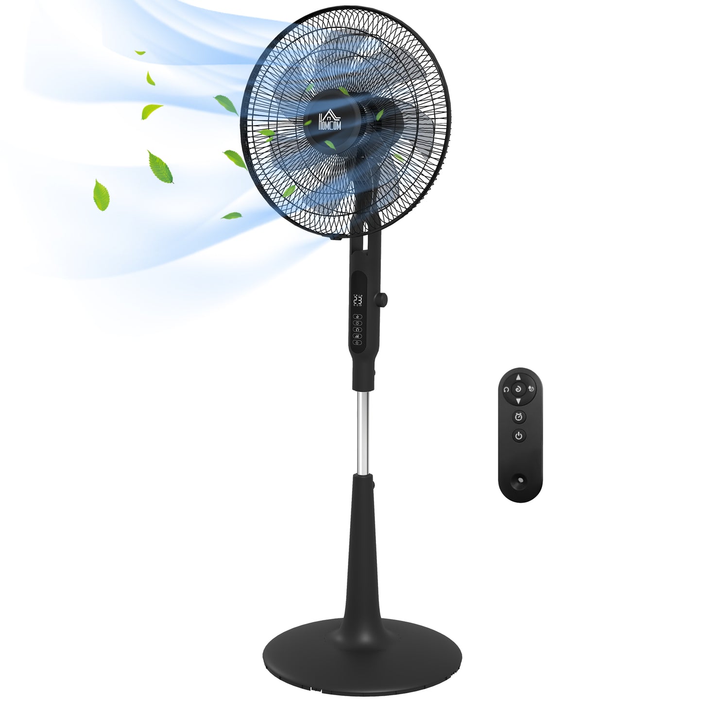 DC Pedestal Fan, 17.5'' Standing Fan w/ 28 Speeds, 3 Modes, 75° Oscillation, 12-Hour Timer, Adjustable Height, Mosquito Repellent Function, Black