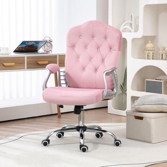 Vinsetto Office Chair Desk Chair with 360 Degree Swivel Wheels Adjustable Height Tilt Function Pink