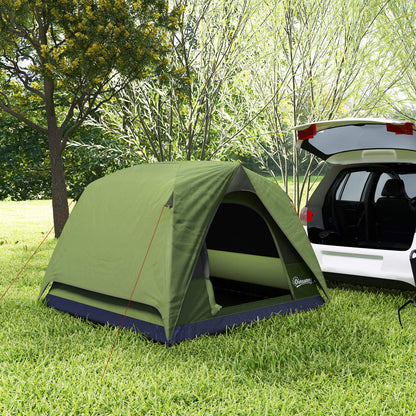 3-4 Person Camping Tent, Easy Set Up Waterproof Dome Tent with Sewn-in Groundsheet, Mesh Windows, Pocket and Hook for Camping, Green & Grey