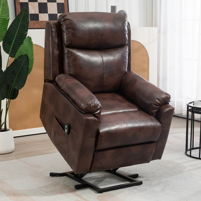 Riser and Recliner Lift Chair With Remote Control, Side Pockets, Pocket Spring, Dark Brown