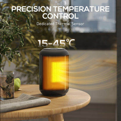 1500W Ceramic Electric Heater with Fan, Timer, Oscillation - Black