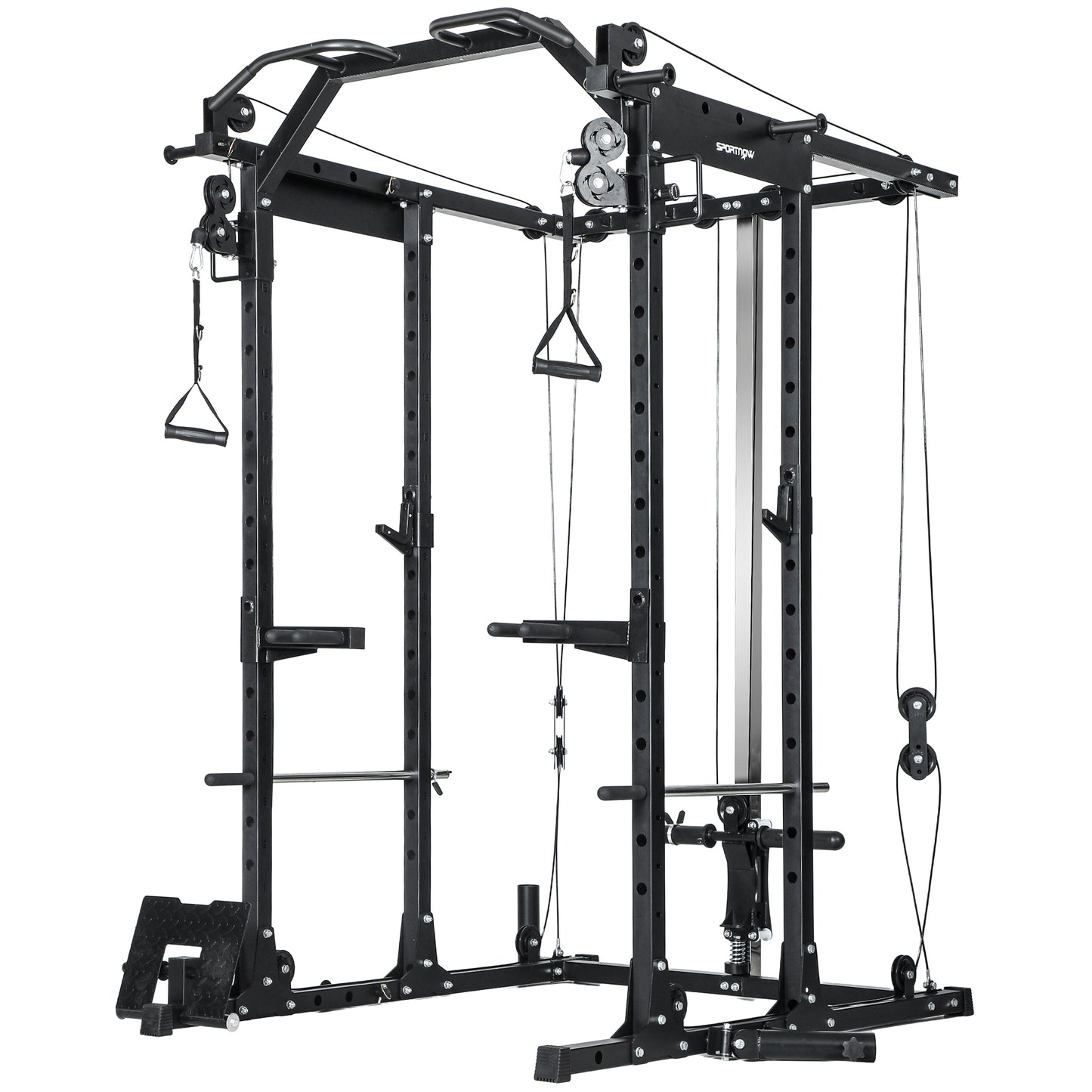 SPORTNOW Cable Crossover Machine, with Lat-Pull Down System
