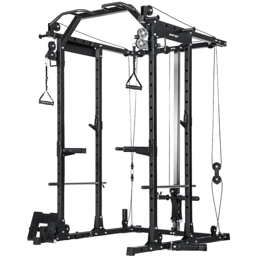 SPORTNOW Cable Crossover Machine, with Lat-Pull Down System