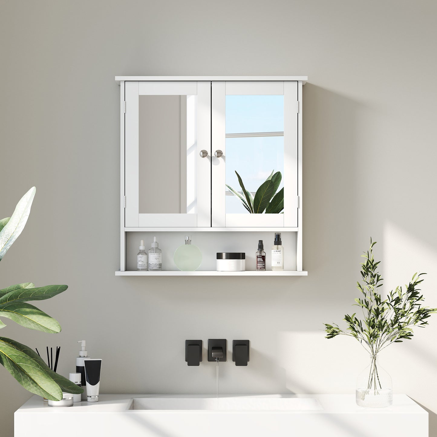 Kleankin Bathroom Wall Storage Cabinet - White