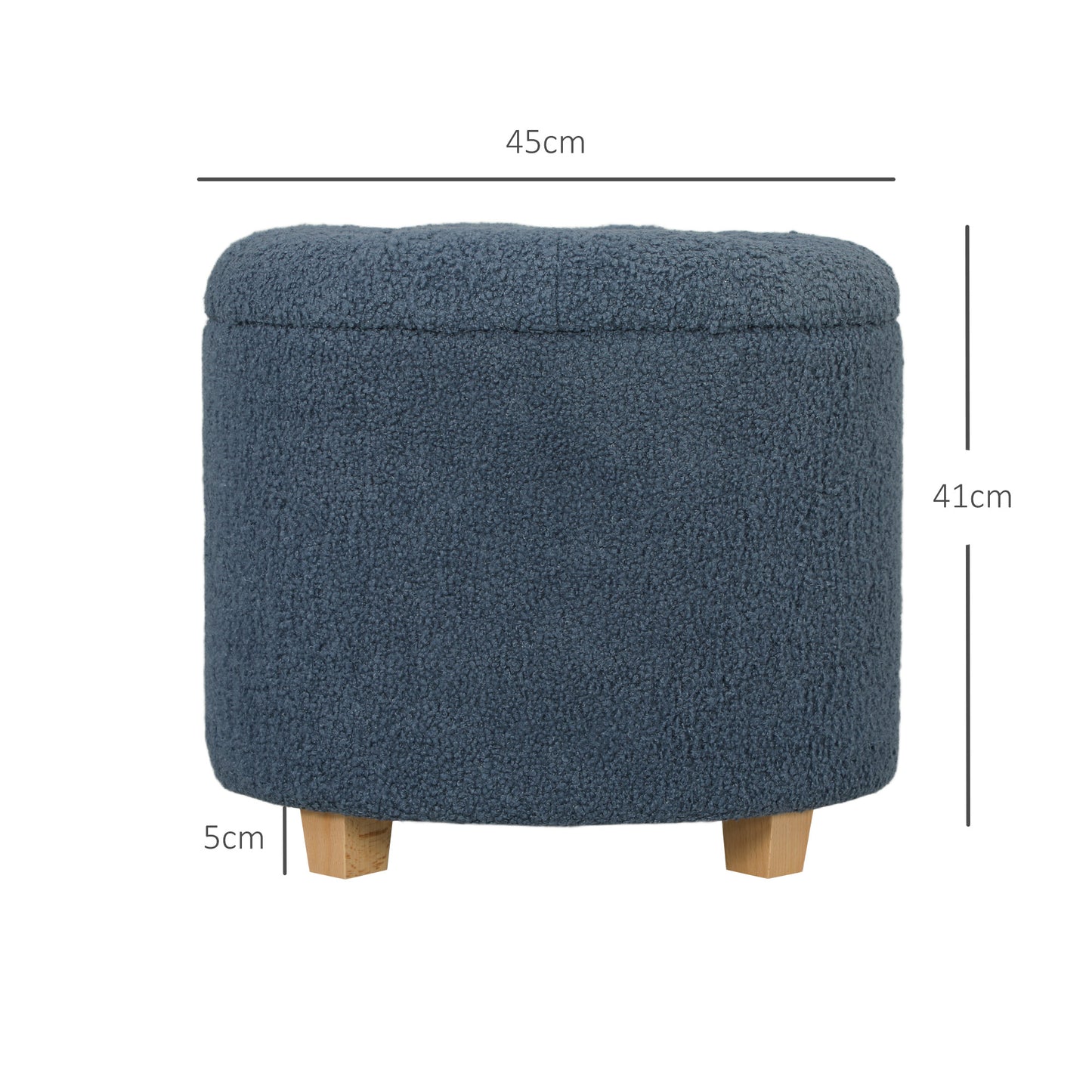 31.8L Teddy Fleece Storage Ottoman - Blue