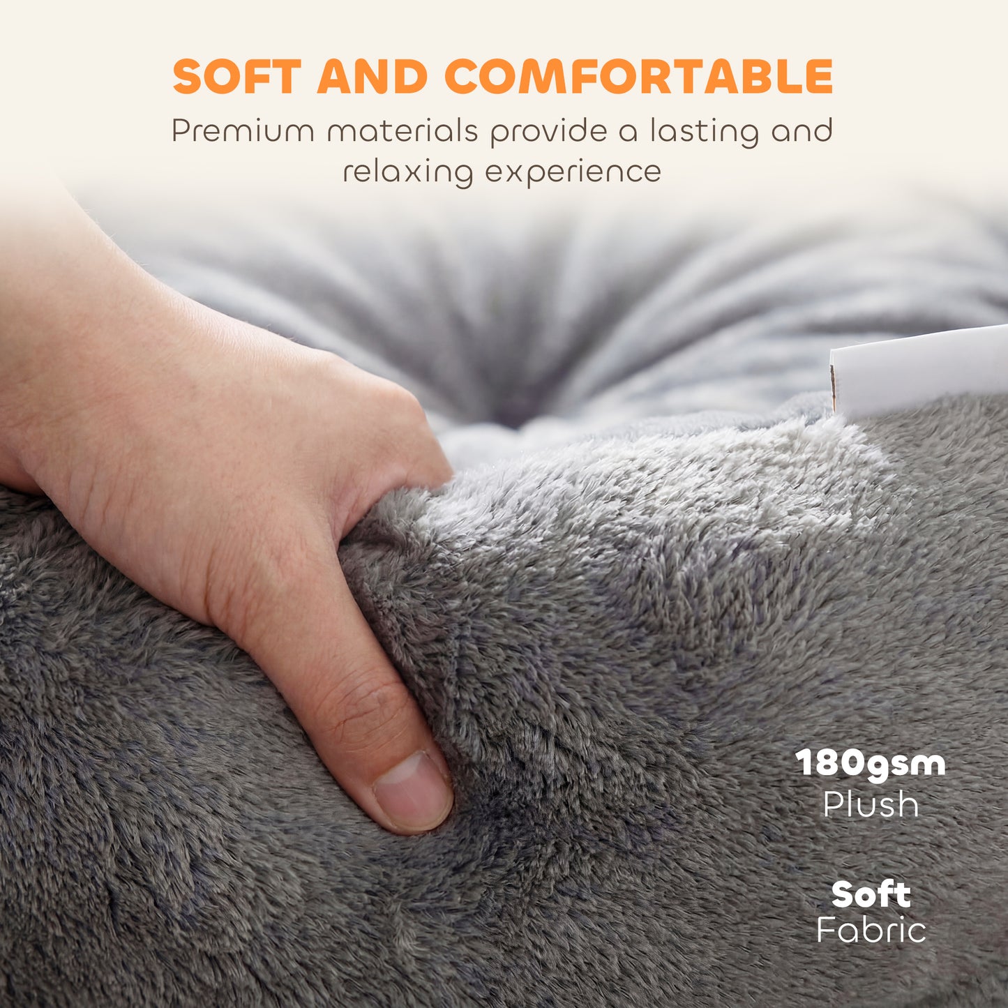 Round Pet Bed | Reversible Cooling & Plush Sides | High Bolster | 900g PP Cotton Fill | 62x62x21cm | Cats & Small Dogs | Dark Grey