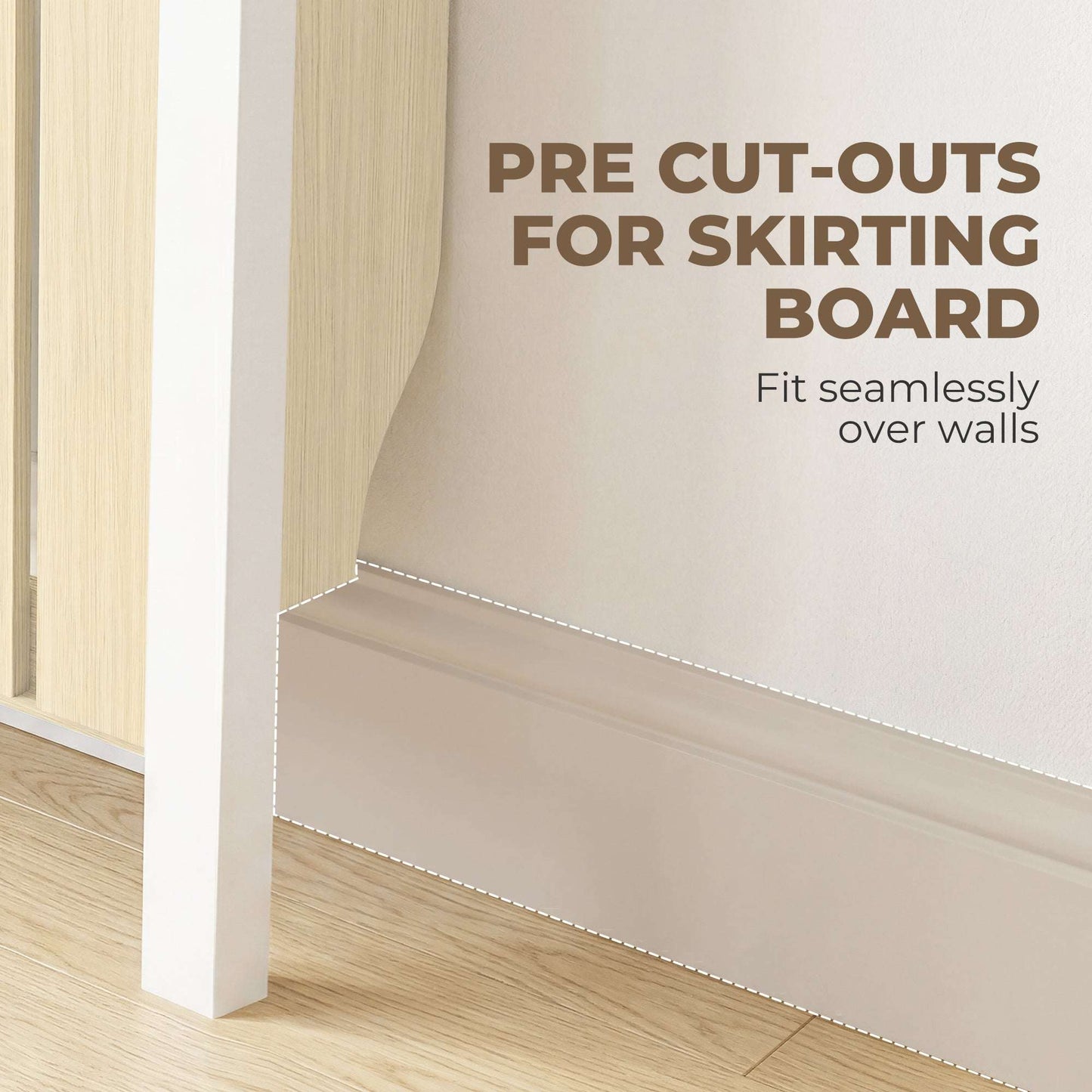 MDF & Particle Board Radiator Cover with 1 Drawer | Vertical Slats | Flat Top Display Surface | Wall Mountable | Pre-Cut Outs | 14kg Capacity | 88.5x19x93cm | Oak & White