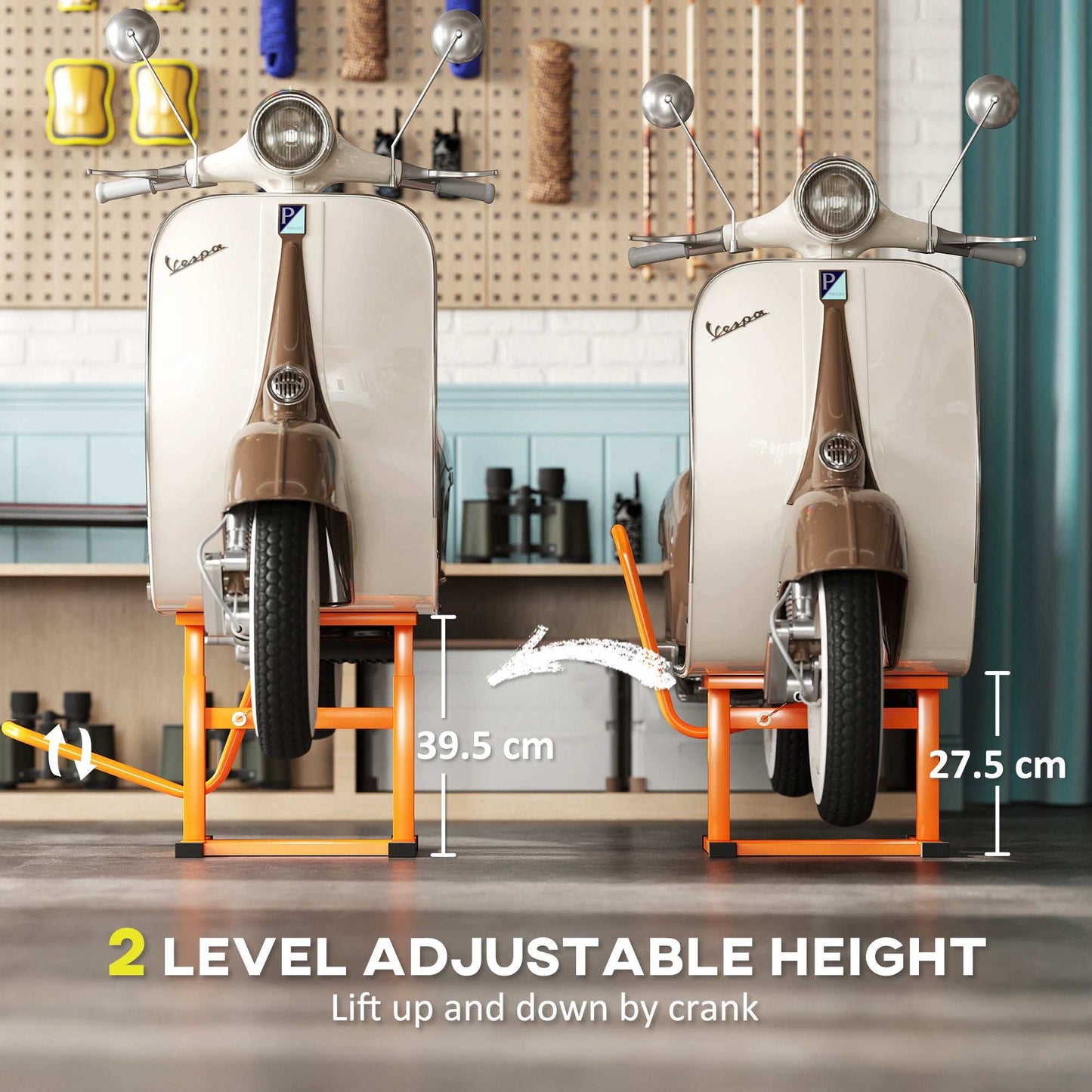 DURHAND Steel Motorbike Jack Lift, 27.5 / 39.5 H cm - Orange