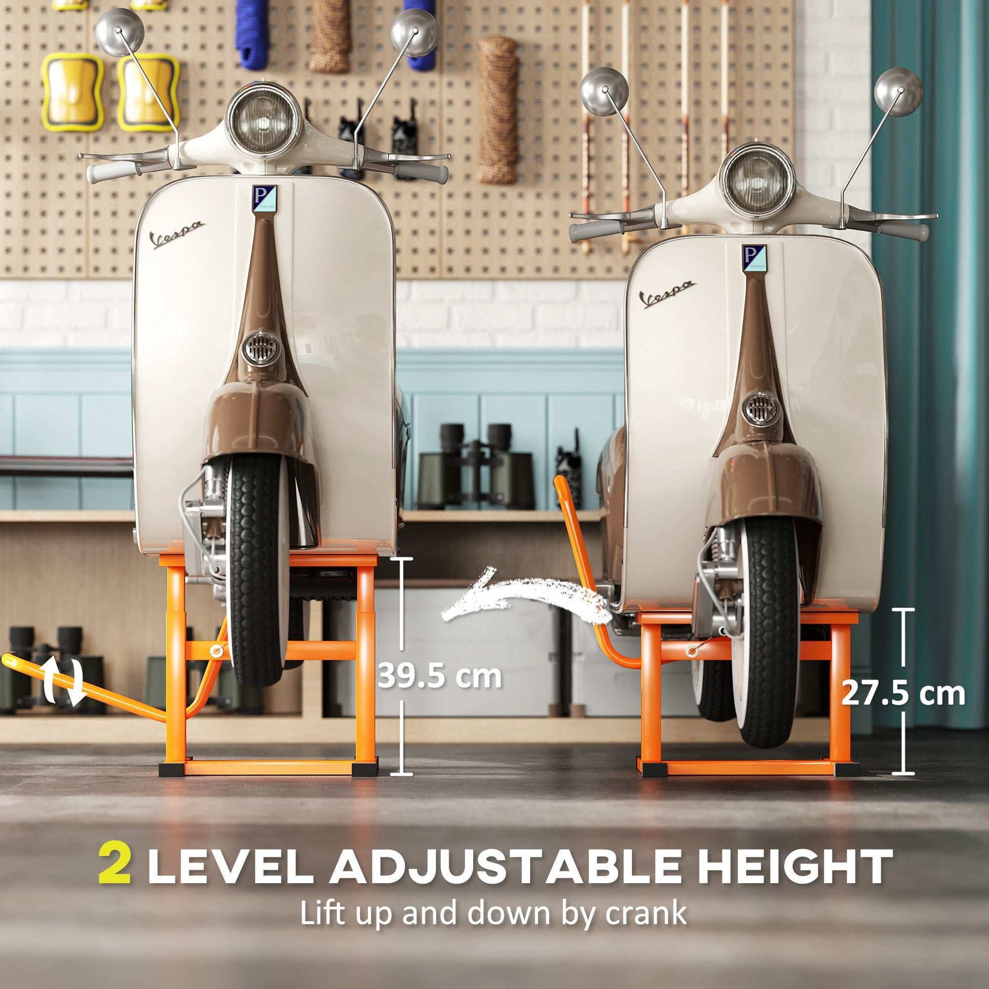 DURHAND Steel Motorbike Jack Lift, 27.5 / 39.5 H cm - Orange