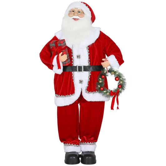 Singing and Dancing Santa Claus with Gift and Wreath