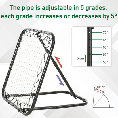 Angle Adjustable Rebounder Net Goal Training Set Soccer Football Baseball