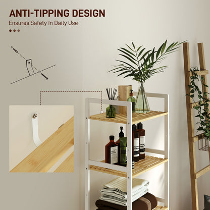 Five-Tier Bamboo Adjustable Shelf Storage Unit