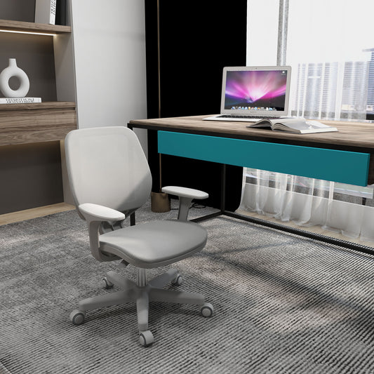 Vinsetto Office Chair, Breathable Mesh Swivel Desk Chair with Adjustable Height and  360° Swivel Security Wheels, Grey / Pink